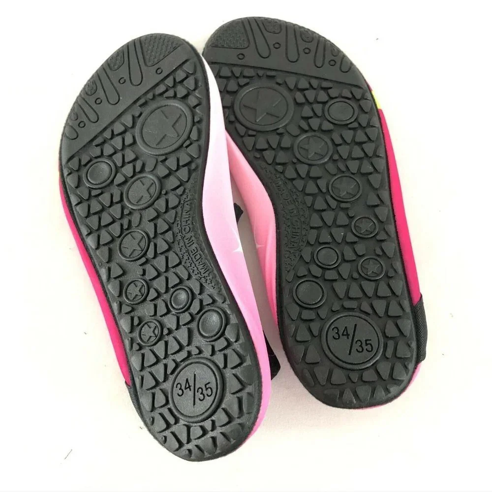 Met Girls Water Shoes Ballerina Frog Slip On Fabric Pink Size 34/35 US 2.5/3